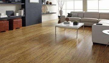 Bamboo flooring adds a chic modern feel to a room.
